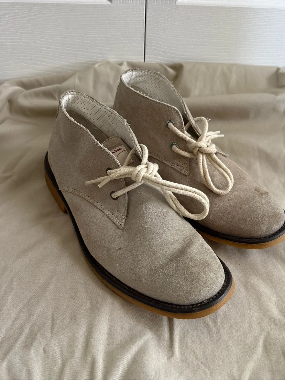 Men's Beige Suede Chukka Boots